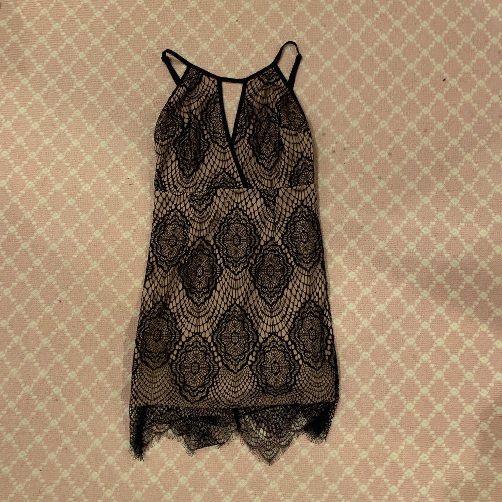 LF Black Lace Mini Dress